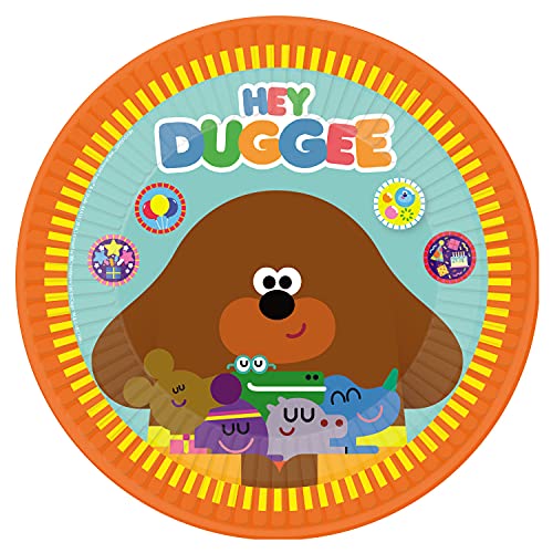 amscan 9908517 Hey Duggee-Platos de papel para fiesta (8 unidades), multicolor