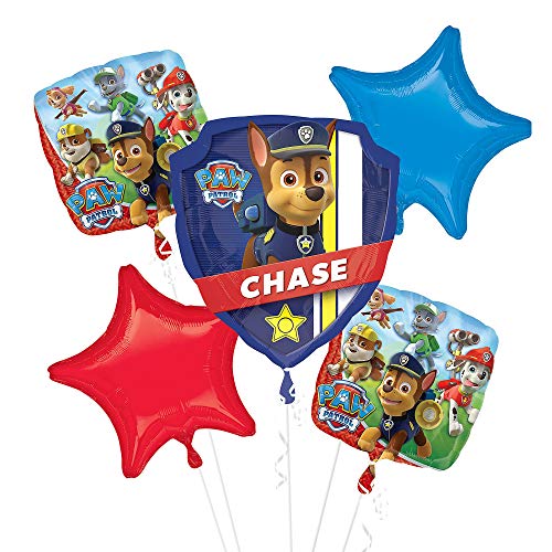 Amscan Anagram 3272301 - Ramo de globos de papel de la Patrulla Canina, 5 piezas