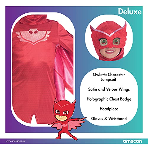 Amscan - Disfraz PJ Mask Owlette Luxe - Talla para 7-8 años - Multicolor - Modelo n. 7AM9902962