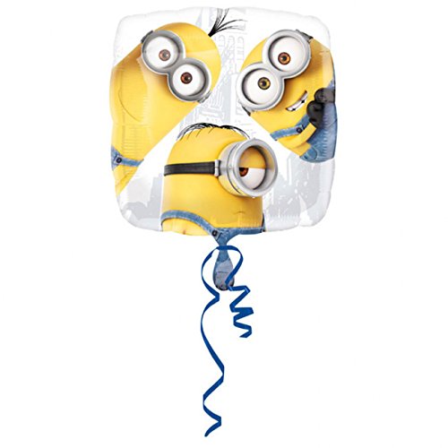 amscan- Square Shaped Foil Balloon with Despicable Theme-1 Pc Globo Cuadrado de Aluminio con diseño de Minions de GRU, mi Villano Favorito, 1 Unidad. (10116409)