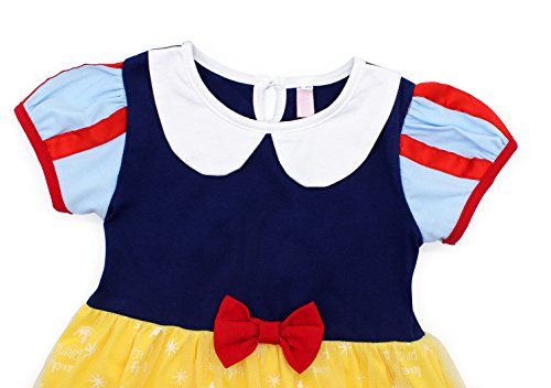 AmzBarley Disfraz Vestido Princesa Blancanieves Niña Tutu Ceremonia,Traje Niña,Disfraz Infantil Fiesta Carnaval Cosplay Halloween con Accesorios, 2-3 Años