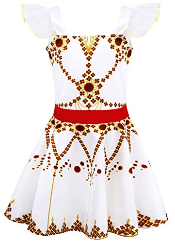 AmzBarley Niña Felicie Vestido Disfraz Bailarina Ballerina Danza Ballet Niños Cumpleaños Fiesta Halloween Carnaval Ropa de Baile Dorado 7-8 Años 140