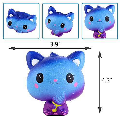 Anboor 3.9 "Squishies Cat Galaxy Helado Kawaii Suave Crecimiento Lento Perfumado Animal Squishies Alivio del estrés Juguetes para ni?os Colección de Regalos