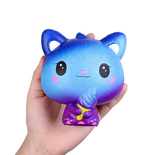 Anboor 3.9 "Squishies Cat Galaxy Helado Kawaii Suave Crecimiento Lento Perfumado Animal Squishies Alivio del estrés Juguetes para ni?os Colección de Regalos