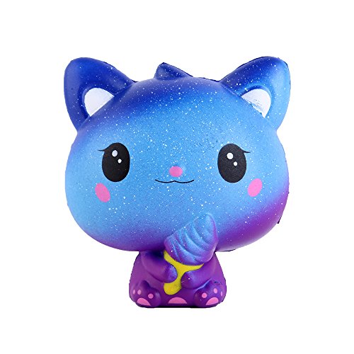 Anboor 3.9 "Squishies Cat Galaxy Helado Kawaii Suave Crecimiento Lento Perfumado Animal Squishies Alivio del estrés Juguetes para ni?os Colección de Regalos