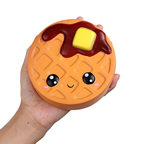 Anboor 4 Piezas Squishies Smore Waffle Cake Pizza Coffee Cup Kawaii Scented Soft Slow Rising Squeeze Stress Relief Kids Toy