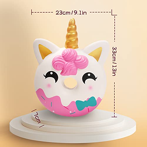 Anboor Squishies Kawaii Lentamente Subiendo Colección Unicornio Juguetes Antiestrés Apoyos del Partido y Juego Navidad Regalos de Broma Apto para Ninos y Adultos (Rosado, 13 Pulgadas, Gigante)