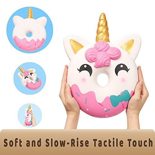 Anboor Squishies Kawaii Lentamente Subiendo Colección Unicornio Juguetes Antiestrés Apoyos del Partido y Juego Navidad Regalos de Broma Apto para Ninos y Adultos (Rosado, 13 Pulgadas, Gigante)