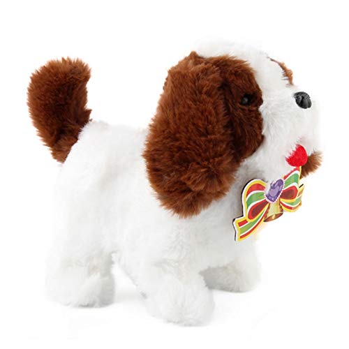 aniceday Perro De Juguete Animado Cachorro De Peluche Operado con Pilas Perro De Juego Electrónico Que Camina Y Ladra Perro Mecánico Interactivo para Niños Niños Niñas