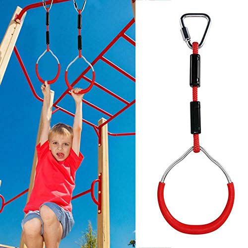 Anillas de escalada para niños, multifuncionales, dispositivo de escalada para niños, columpio con anillas de plástico para colgar, soporta hasta 120 kg, para anillo ninja, anillo de escalada