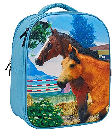 Animal Planet- Mochila 3D Set de Caballo Bolsos Peluche, Color Azul (387724)