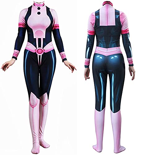 Anime My Hero Academia Ochako Uraraka Hero Traje Halloween Cosplay Costume Unisex 3D Body Body's Ochako Urajaka Hero Traje Cosplay Traje Men-L