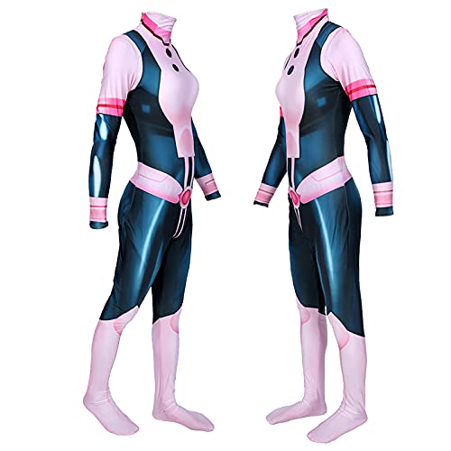 Anime My Hero Academia Ochako Uraraka Hero Traje Halloween Cosplay Costume Unisex 3D Body Body's Ochako Urajaka Hero Traje Cosplay Traje Men-L