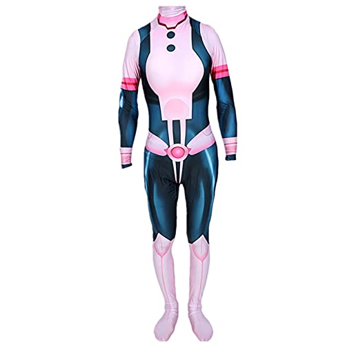 Anime My Hero Academia Ochako Uraraka Hero Traje Halloween Cosplay Costume Unisex 3D Body Body's Ochako Urajaka Hero Traje Cosplay Traje Men-L