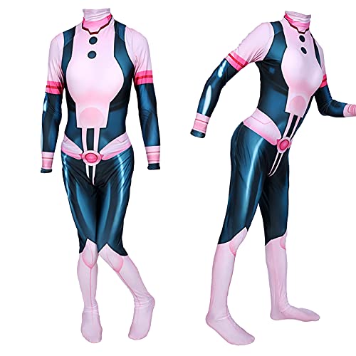 Anime My Hero Academia Ochako Uraraka Hero Traje Halloween Cosplay Costume Unisex 3D Body Body's Ochako Urajaka Hero Traje Cosplay Traje Men-L