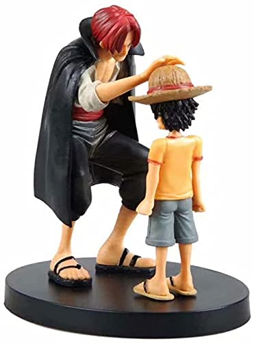 Anime Regalo Anime Modelo Muñeca One Piece Ichiban Apreciación Redhead Luffy Amarillo Ropa Touching Head Classic Scene Toy Action Figuren Sculpture 13cm