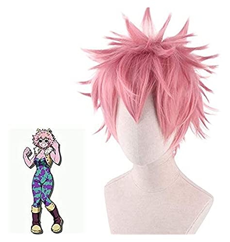 AnimeFiG My Hero Academia Ashido Mina Pinky Cosplay Peluca Boku No Hero Academia Pink Hair Disfraz Halloween Party Age of Heroes Pelucas