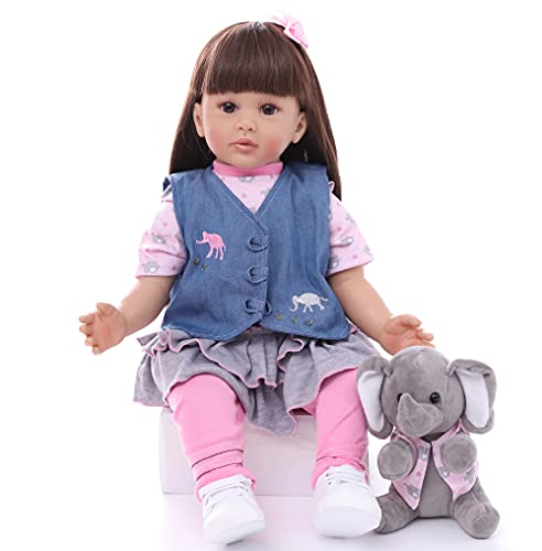 antboat 24 Pulgadas 60cm Muñecas Reborn Bebé Niña Bebes Reborn Silicona Blanda Barato Juguetes Bebes Reborn Vida Real Recién Nacido Reborn Baby Dolls