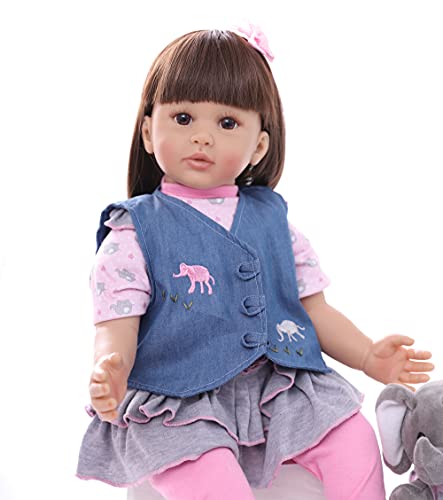 antboat 24 Pulgadas 60cm Muñecas Reborn Bebé Niña Bebes Reborn Silicona Blanda Barato Juguetes Bebes Reborn Vida Real Recién Nacido Reborn Baby Dolls