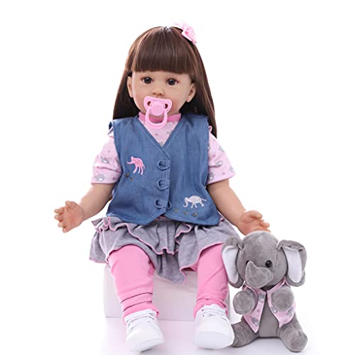 antboat 24 Pulgadas 60cm Muñecas Reborn Bebé Niña Bebes Reborn Silicona Blanda Barato Juguetes Bebes Reborn Vida Real Recién Nacido Reborn Baby Dolls