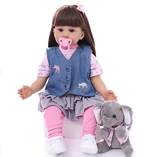 antboat 24 Pulgadas 60cm Muñecas Reborn Bebé Niña Bebes Reborn Silicona Blanda Barato Juguetes Bebes Reborn Vida Real Recién Nacido Reborn Baby Dolls