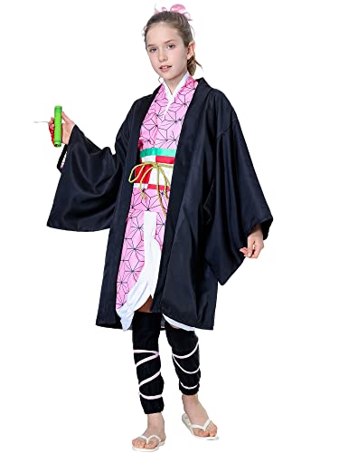 Antbutler Anime - Disfraz de mata de demonio para cosplay de Tanjirou Nezuko y Agatsuma Zenitsu para cosplay, disfraz de Halloween para niños y adultos (150)