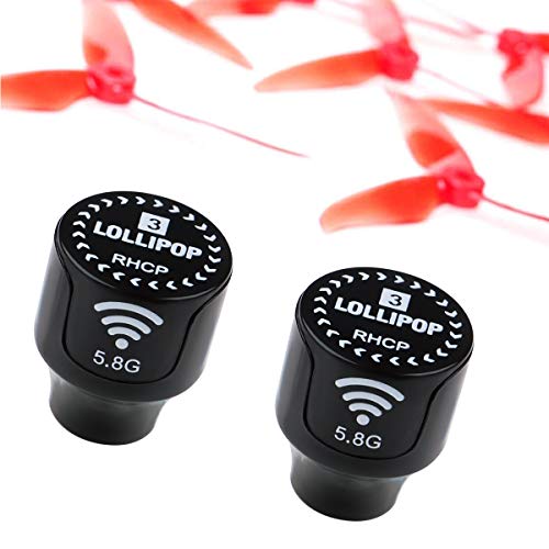 Antena FPV Lollipop 3 Stubby RHCP Antena 5.8G 2.5dBi Super Mini TX RX Antena SMA Macho para RC FPV Drone Negro (2 Piezas)