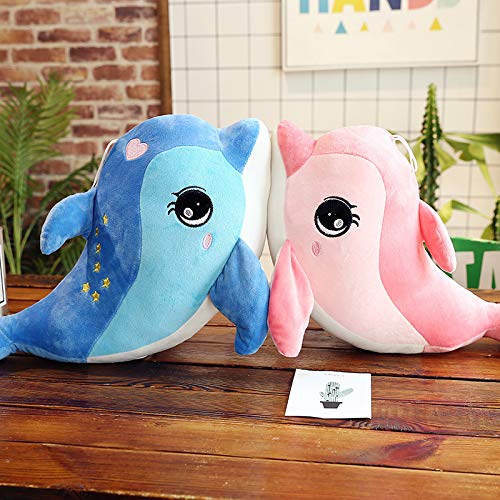 Anyinghh 40-100cm Creativo Lindo Seven Star Dolphin Peluche de Juguete Simulación Marina Animal Doll Doll Regalo de cumpleaños para niños 60cm Blue Seven Star Dolphin