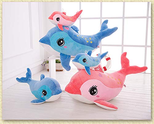 Anyinghh 40-100cm Creativo Lindo Seven Star Dolphin Peluche de Juguete Simulación Marina Animal Doll Doll Regalo de cumpleaños para niños 60cm Blue Seven Star Dolphin