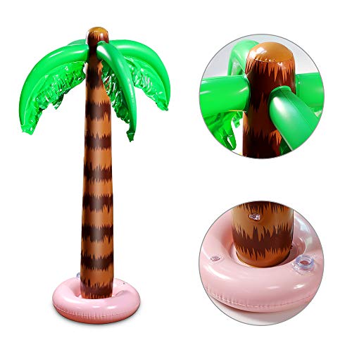 aovowog 8 PCS Inflables Palmeras Flamingo Juguetes Inflables Banana Bolas de Playa Volando Loro Delfín para la Decoración del Partido Playa