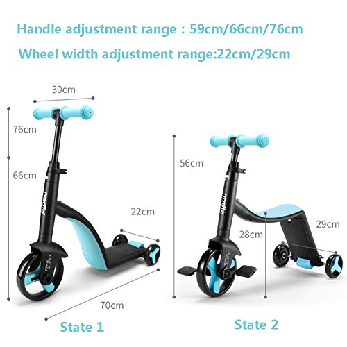 AP.DISHU Sillas De Paseo, Triciclo Ligero Plegable para Niños Adecuado para 2-6 Baby Balance Bike, Adecuado para Altura 60-120 Cm, PP + Fibra De Vidrio + Metal,Amarillo