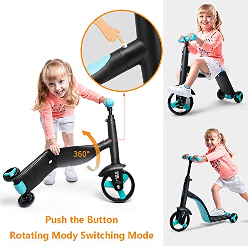 AP.DISHU Sillas De Paseo, Triciclo Ligero Plegable para Niños Adecuado para 2-6 Baby Balance Bike, Adecuado para Altura 60-120 Cm, PP + Fibra De Vidrio + Metal,Amarillo