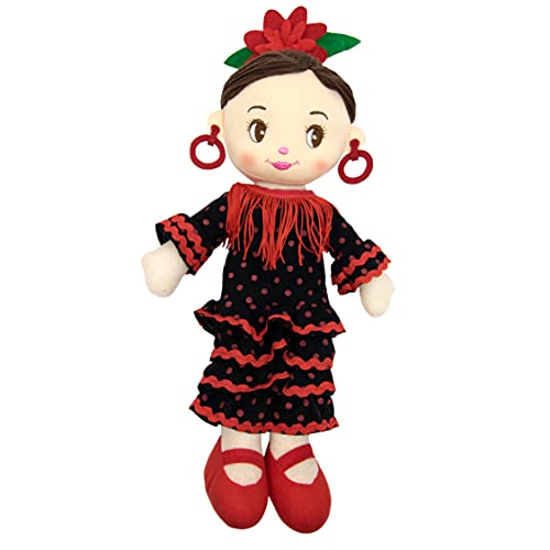 APEX GIFTS- Muñeca Gitana Trapo Traje Lunares, Color Negro (200010265)