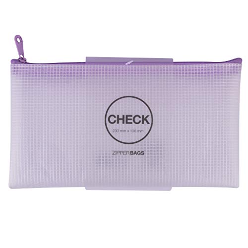 APLI 18843 - Bolsa Zipper bag Tamaño"Check" cremallera color VIOLETA Nordik Collection. Medida 230 x 130 mm, material goma EVA suave