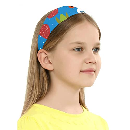 AQQA Pañuelo en la cabeza Colorido Strawberry Ladybug Bandana grande Patrón multiusos Máscara de bandana de polvo para adultos Niños 22 "X 22" Paquete individual