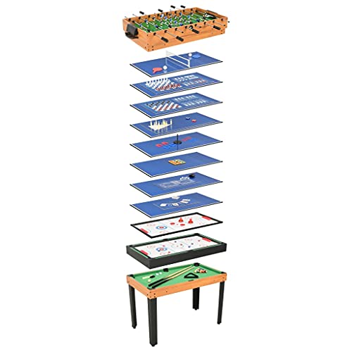 Arce y Negro MDF Mesa multijuegos 15 en 1 Color Arce 121x61x82 cmDeportes Juegos de Interior