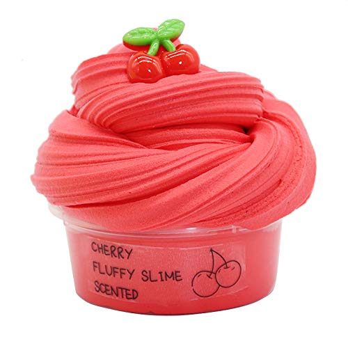 Arcilla Seca al Aire,Red Cherry Butter Fluffy Slime, Putty Soft Strechy Non-Sticky Candy Yellow Pineapple Charm Butter Slime Supplies Stress Relief DIY Toy for Girls and Boys 7oz