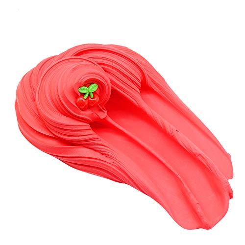 Arcilla Seca al Aire,Red Cherry Butter Fluffy Slime, Putty Soft Strechy Non-Sticky Candy Yellow Pineapple Charm Butter Slime Supplies Stress Relief DIY Toy for Girls and Boys 7oz