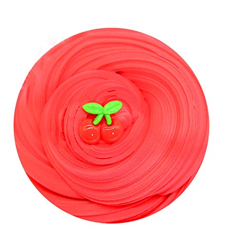 Arcilla Seca al Aire,Red Cherry Butter Fluffy Slime, Putty Soft Strechy Non-Sticky Candy Yellow Pineapple Charm Butter Slime Supplies Stress Relief DIY Toy for Girls and Boys 7oz