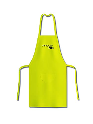 Arcos Kids, Juego de Cocina para niños, Cuchillo infantil + Delantal + Tabla de corte + Protector de dedos, Color Amarillo