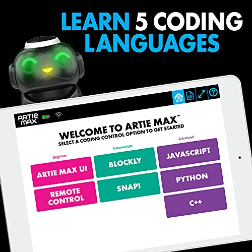 Artie Max, el robot para codificar y dibujar de Learning Resources, juguetes de STEM para niños de 8 a 12 años, los niños aprenden Blockly, Snap!, JavaScript, Python y C++,(Exclusivo de Amazon)