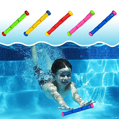 ASFD 5 unids Multicolor Buceo Palo Juguete Subacuático Natación Buceo Piscina Juguete Bajo El Agua Juegos Entrenamiento Varillas de Buceo, Multicolor,