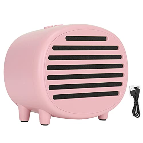 ASHATA Altavoz Bluetooth Retro, Altavoz de música portátil inalámbrico Bluetooth, subwoofer Macaron, Radio FM con conexión Bluetooth 4.2, Tarjeta TF y Reproductor MP3(Rosa)