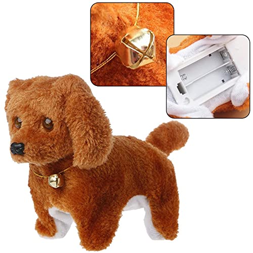 Ashley GAO Perro de peluche electrónico ladrando iluminación que camina cachorro juguete realista peluche cachorro para niños educación juguete regalo