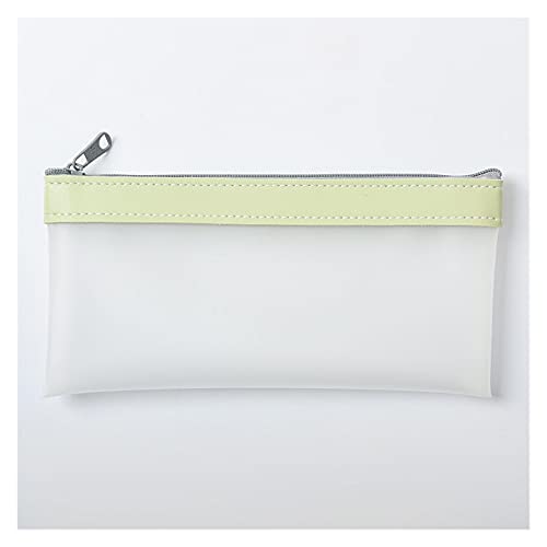 Astuccio Bolsa de lápiz de Moda Bolsas Simple Transparente TPU Caja de lápices de Cuero Papelería Organizador MÁSPIENTE Escuela DE LA Escuela Organizza lo spazio di archiviazione (Color : Green)