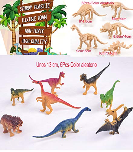 ASYBHYY 64 Pcs Granel Juguetes de Dinosaurios Surtidos Aspecto Realista - Juguete de Dedo, Pulsera, Tatuajes y Silbato para Niños Dinosaurios de Cumpleaños Piñata Rellenos y Bolsas Regalo de Fiesta