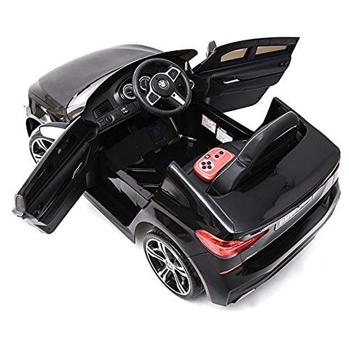 ATAA BMW 6 GT Licenciado 12v - Negro - Coche eléctrico para niños batería 12v con Mando Control Remoto Padres