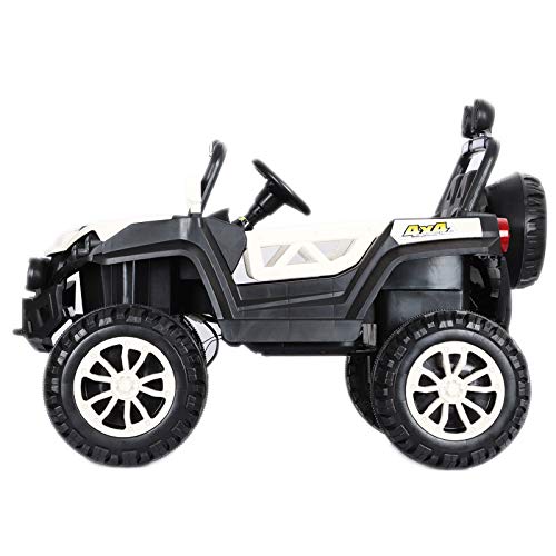 ATAA Buggy Rodeo 4x4 - Blanco - Coche eléctrico para niños con conducción remota dimeniones 126x86x81cm batería 12v y Dos Asientos