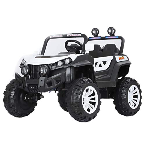 ATAA Buggy Rodeo 4x4 - Blanco - Coche eléctrico para niños con conducción remota dimeniones 126x86x81cm batería 12v y Dos Asientos