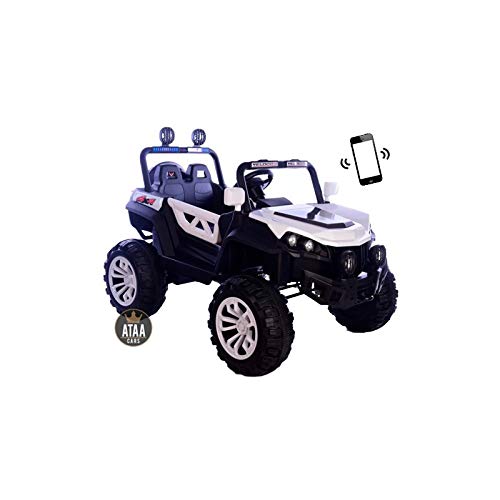 ATAA Buggy Rodeo 4x4 - Blanco - Coche eléctrico para niños con conducción remota dimeniones 126x86x81cm batería 12v y Dos Asientos